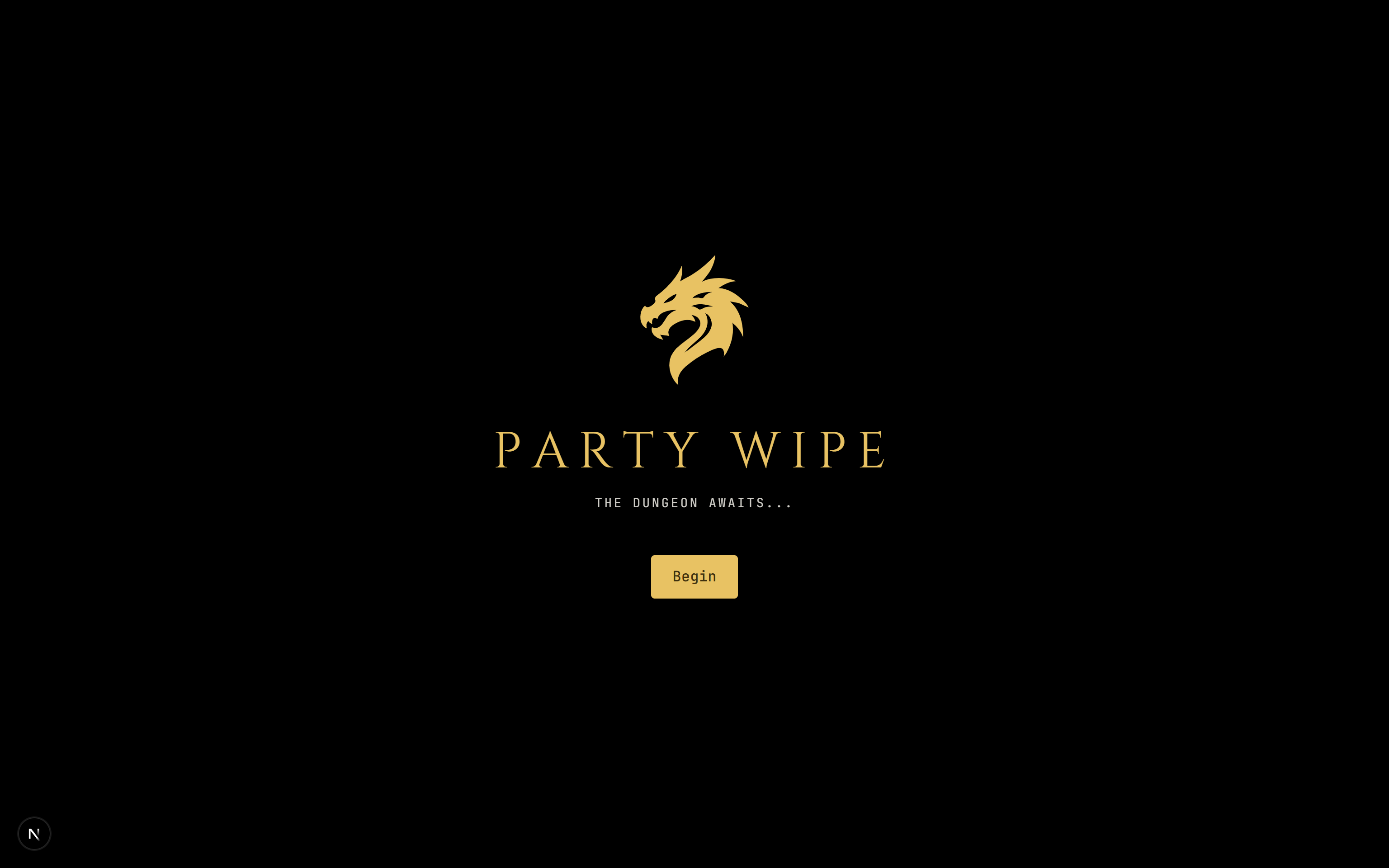 Title screen — Cinzel typography over amber-gold brand
